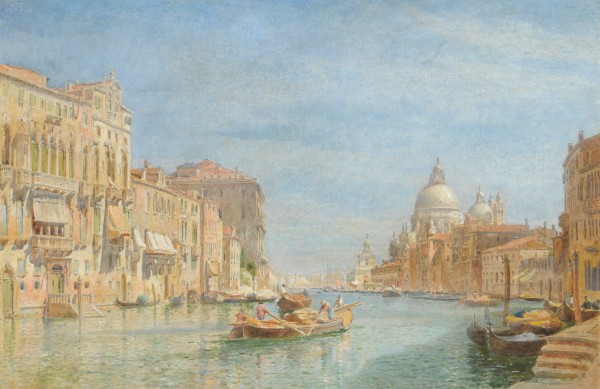 Boats on the river by Edward Angelo Goodall